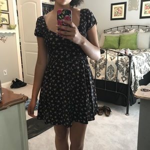 Vintage-style black floral dress