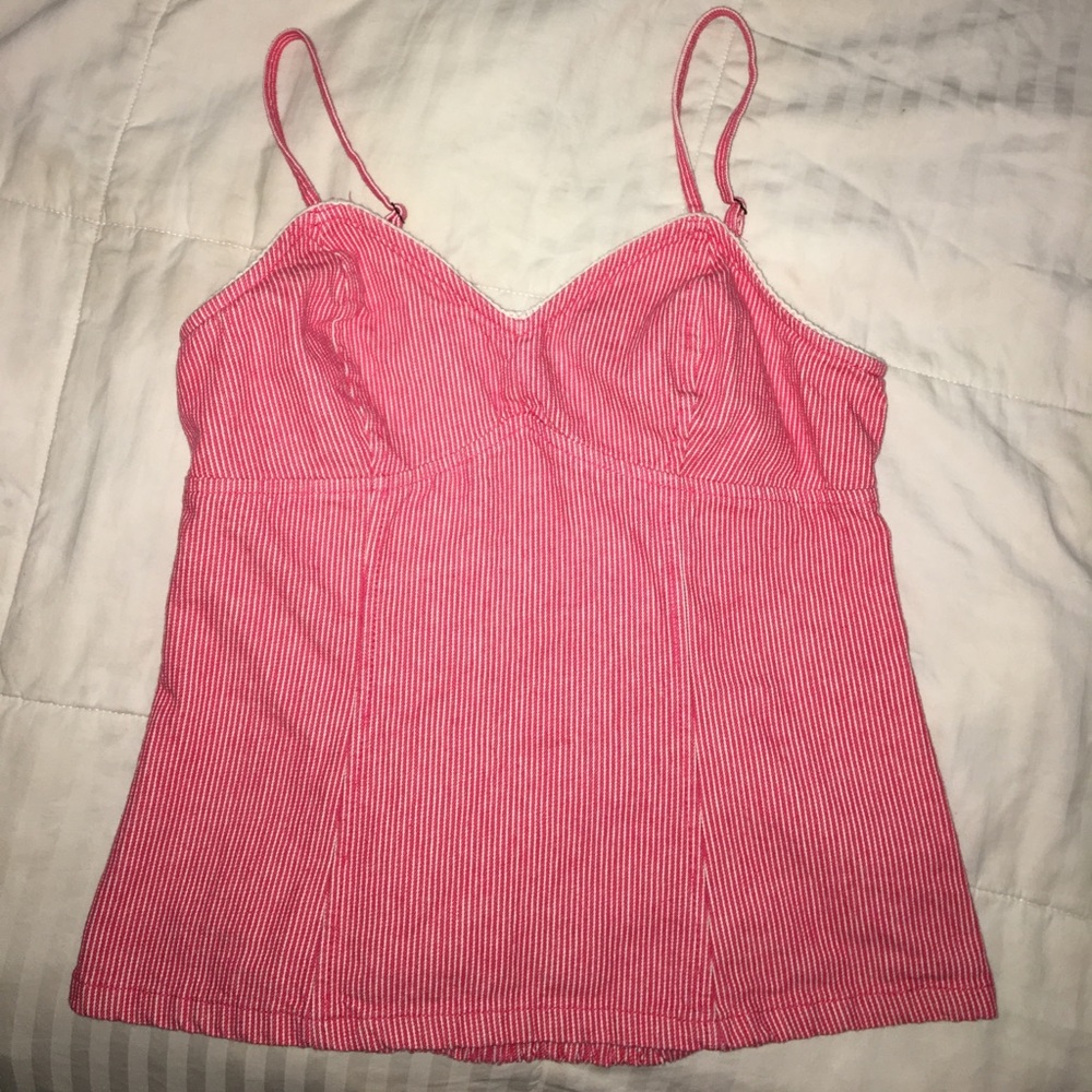 Red & white striped tank top