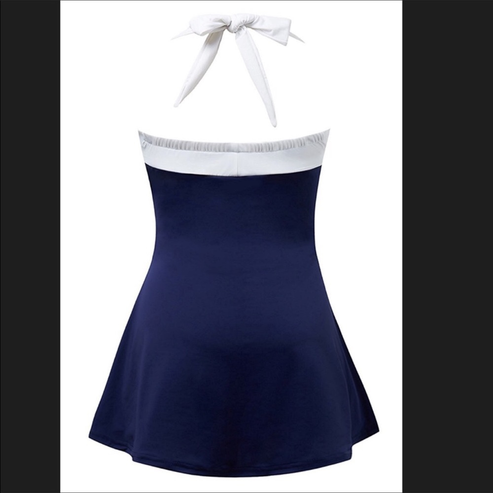 Halter sexy striped red blue pin up sailor suit - Picture 4 of 4