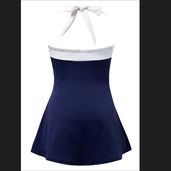 Halter sexy striped red blue pin up sailor suit - Picture 4 of 4