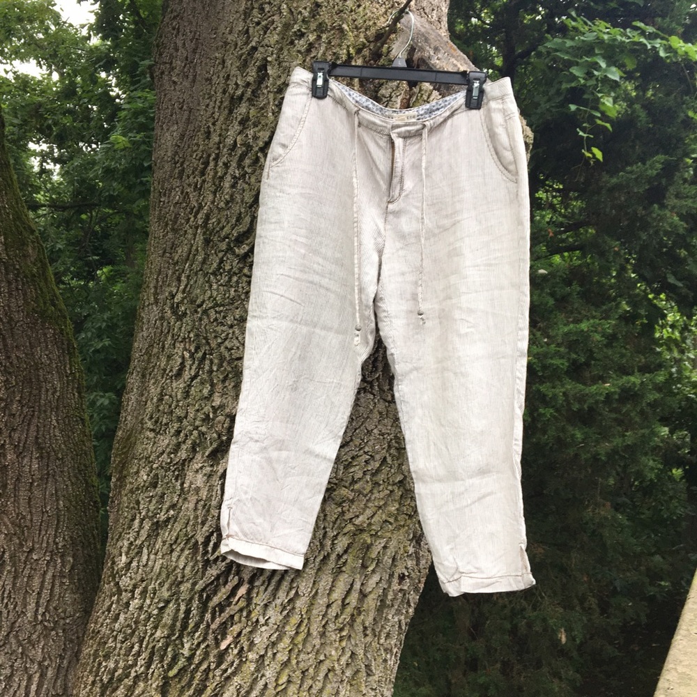 Anthropologie Cropped Linen Pants