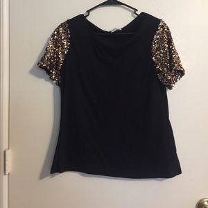 Sequin sleeved t-shirt