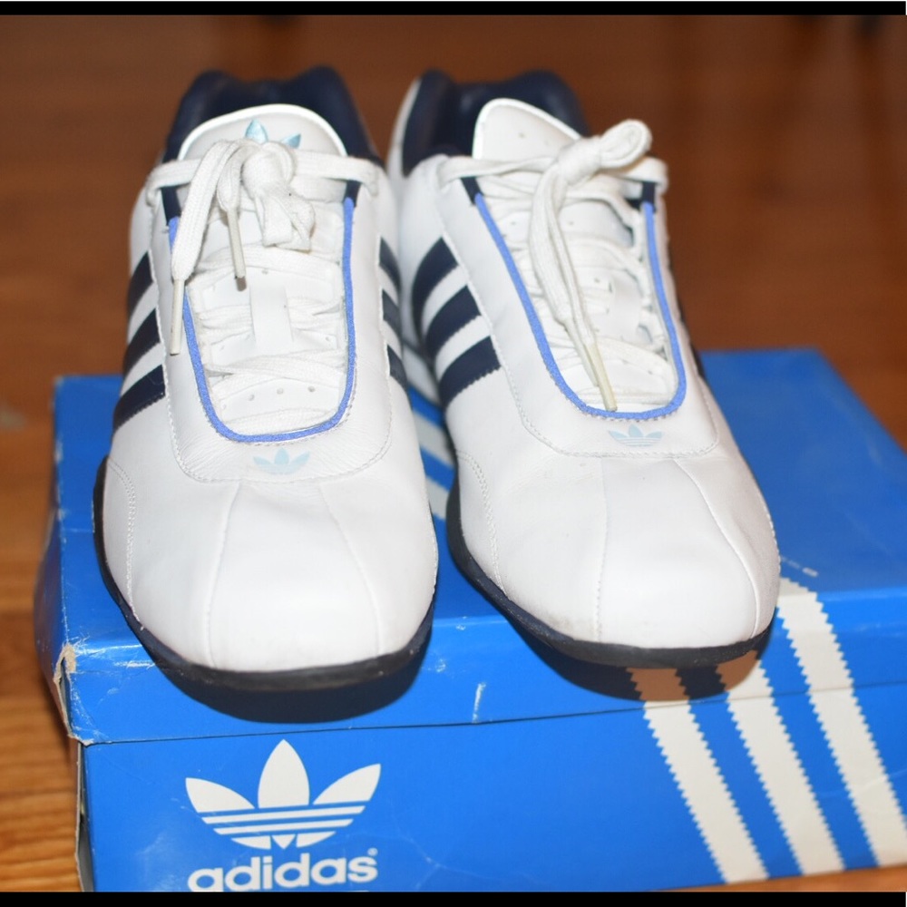 Adidas navy and white
