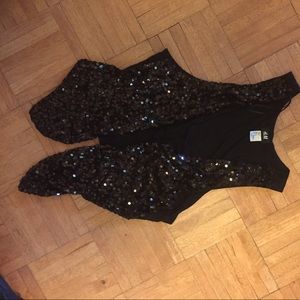 Black sequin vest