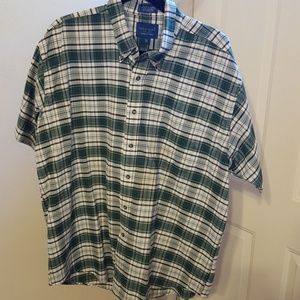 Men's button down plaid shirt