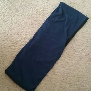 Blue clutch wrap purse.