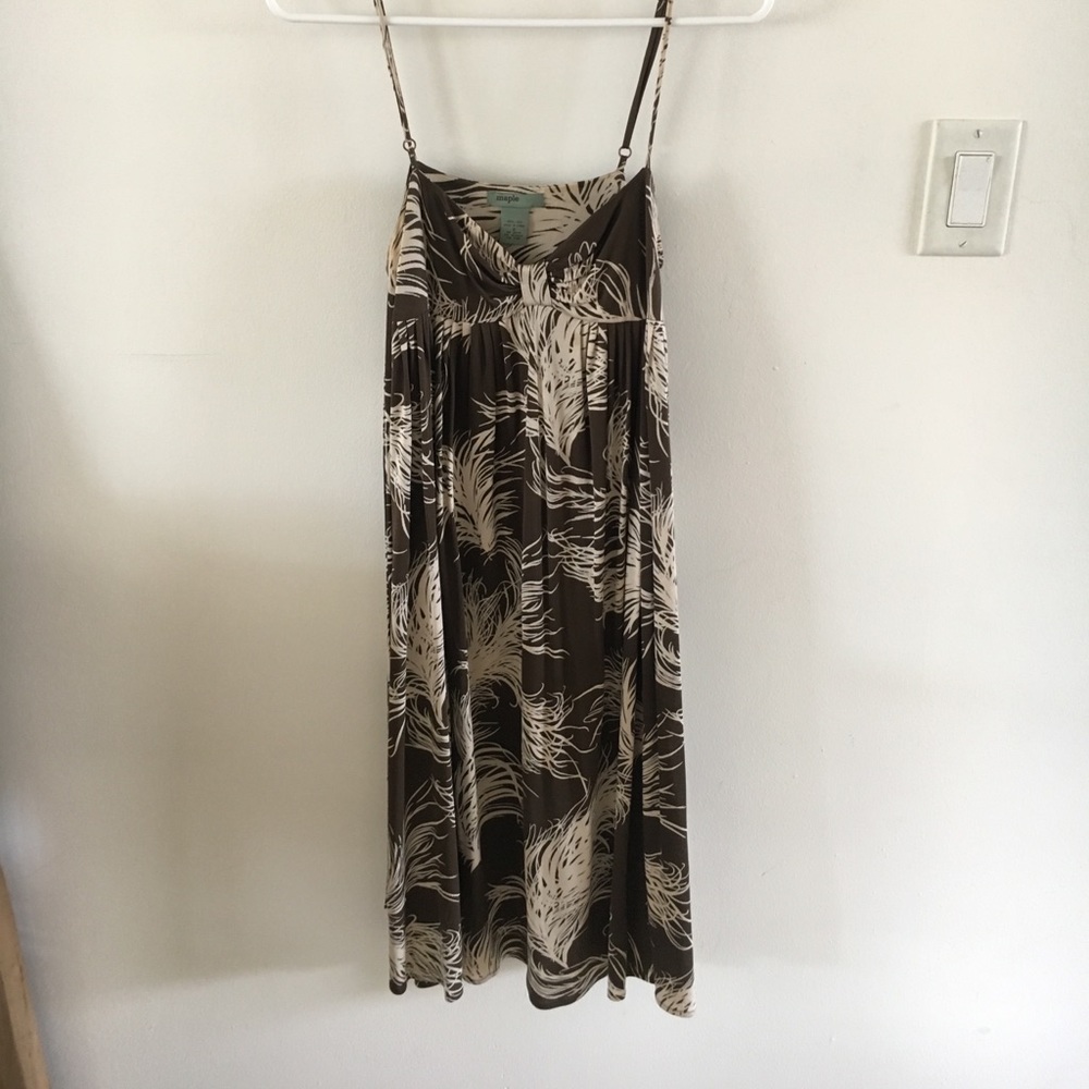 Brown and Cream Anthropologie Circle/Swing Dress