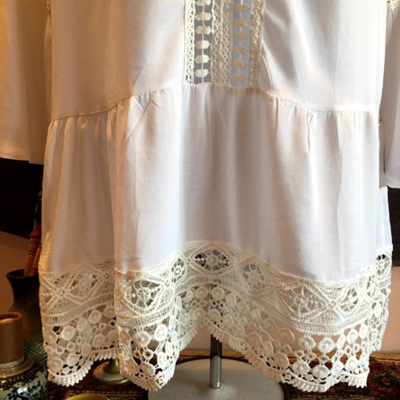 Beach Coverup Tunic Sexy Black or White Boho Dress - Picture 4 of 8