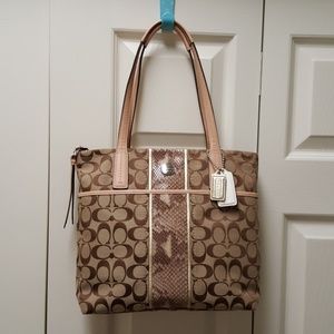 Authentic Coach Signature Stripe Tote, like new
