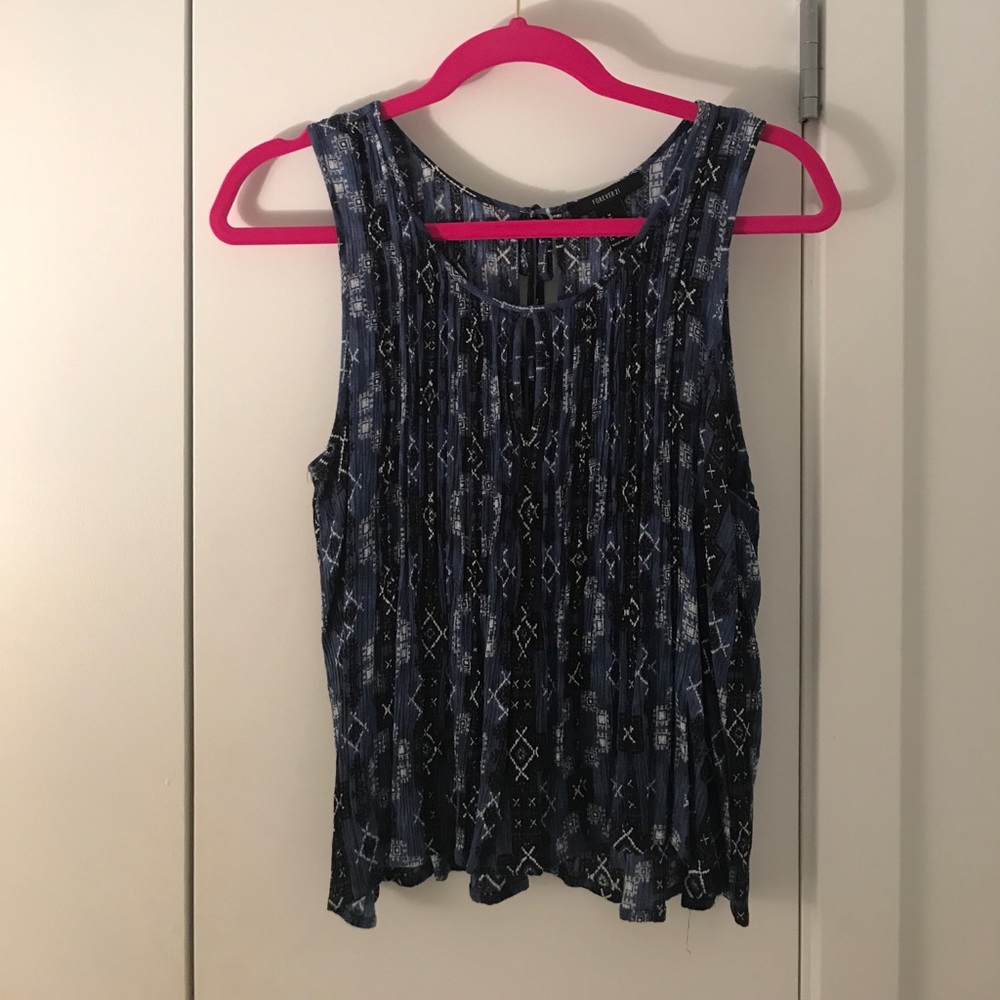 Dark Blue and Black Summer Top