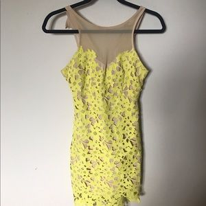 Lovers + Friends Lace Yellow Dress NWT