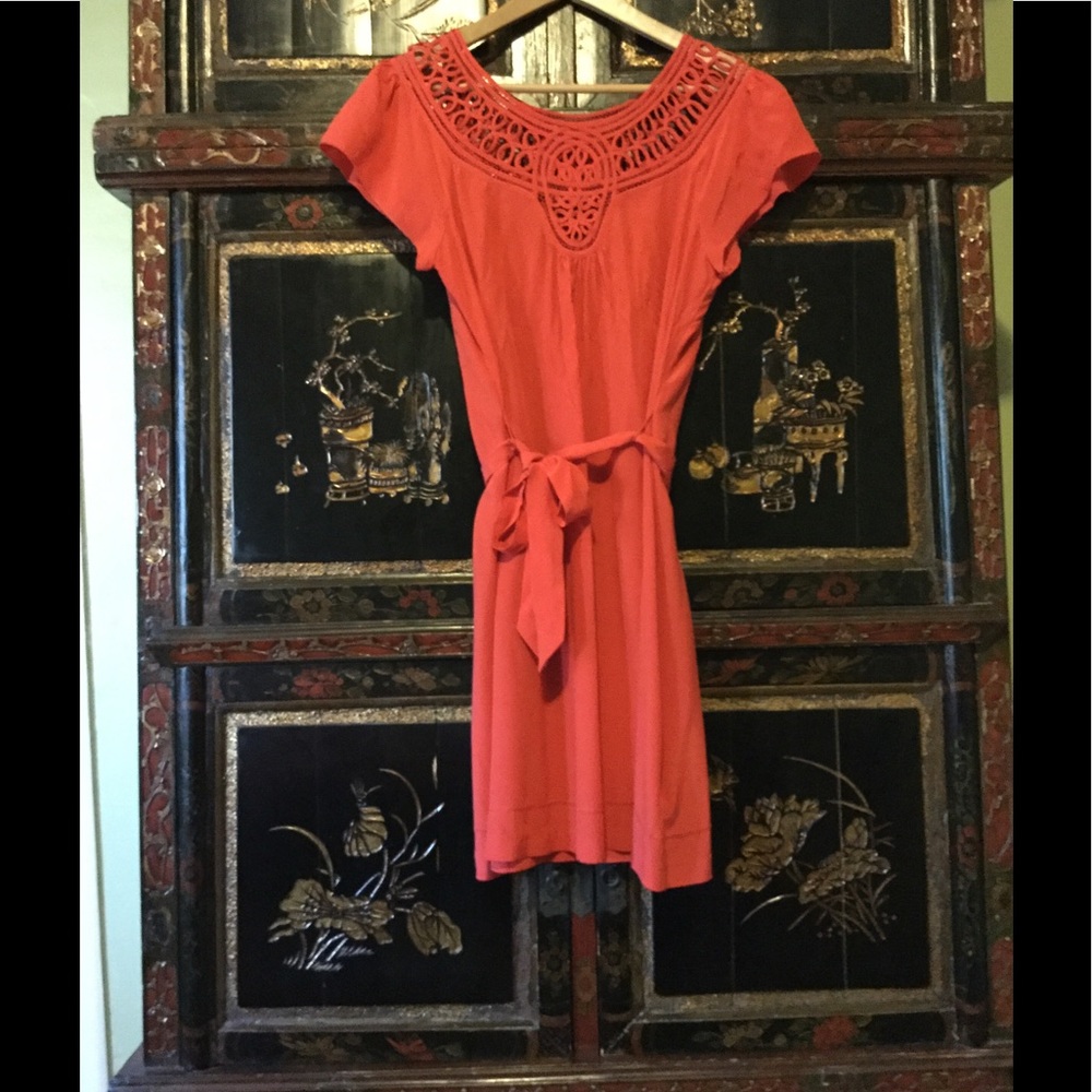 Banana Republic 100% Red Silk Dress