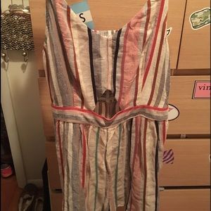 NWT Striped romper with cut out - size small