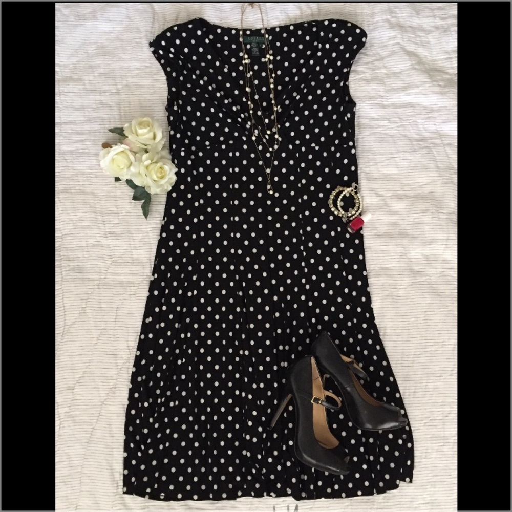 Ralph Lauren Polka Dot Dress Sz 12