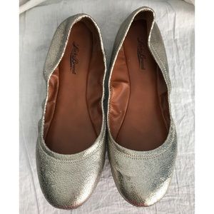Lucky Brand Leather metallic ballet flats 10 M EUC