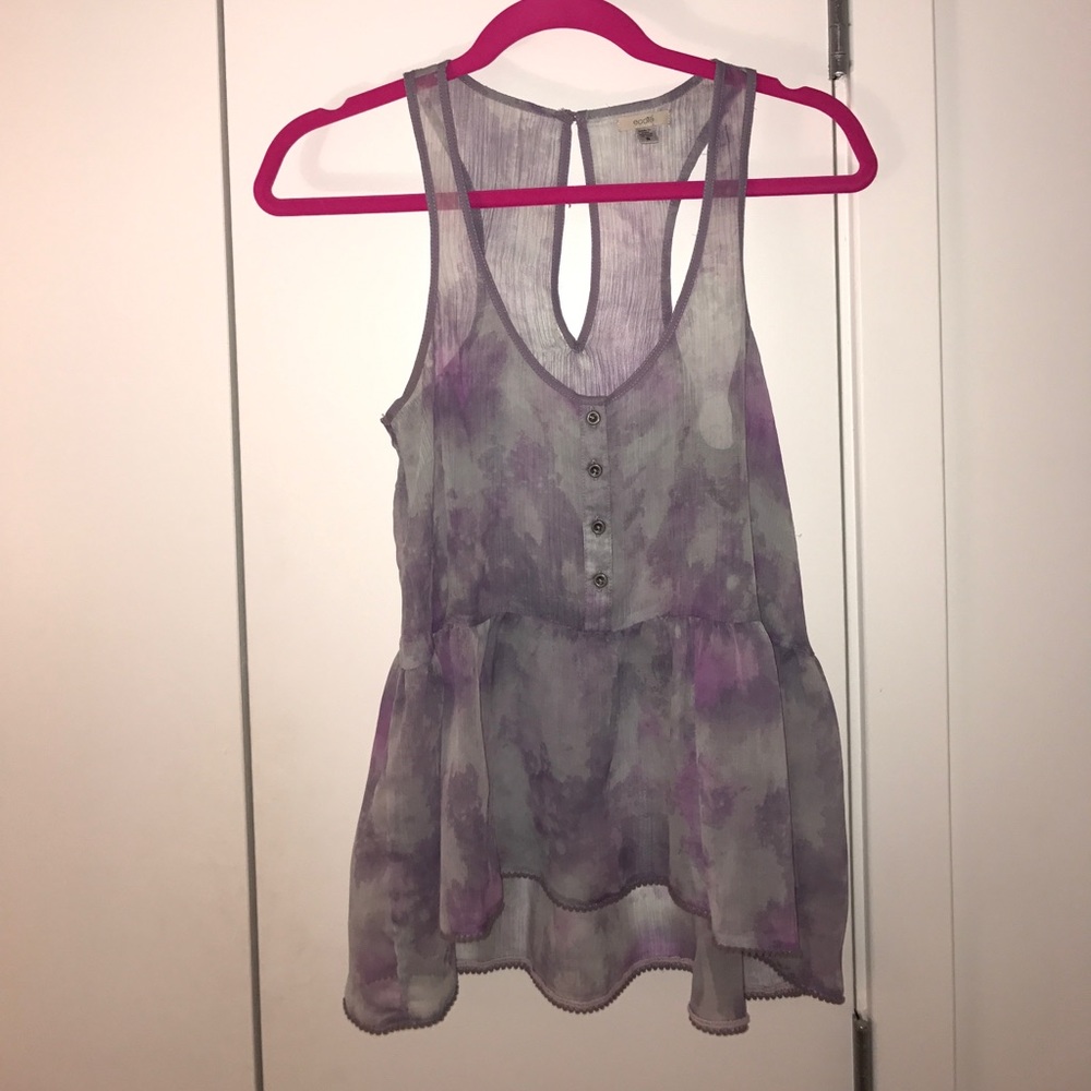 Purple Clouds Sheer Summer Tank Top