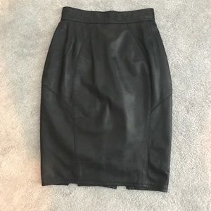 Vintage genuine leather pencil skirt