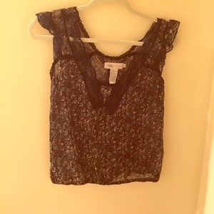 Florals and lace top