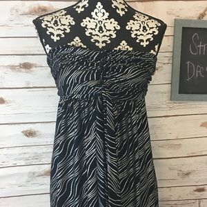 Black and silver strapless club dress Medium