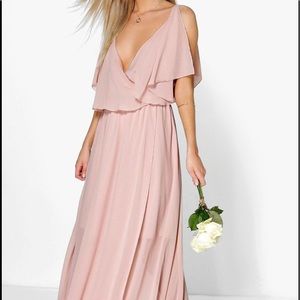 Blush chiffon maxi dress