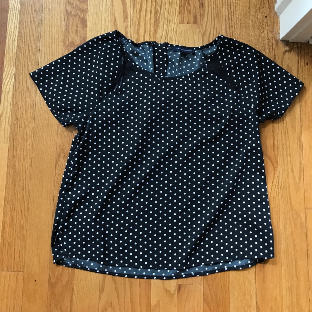 Black and white polka dot top size Small