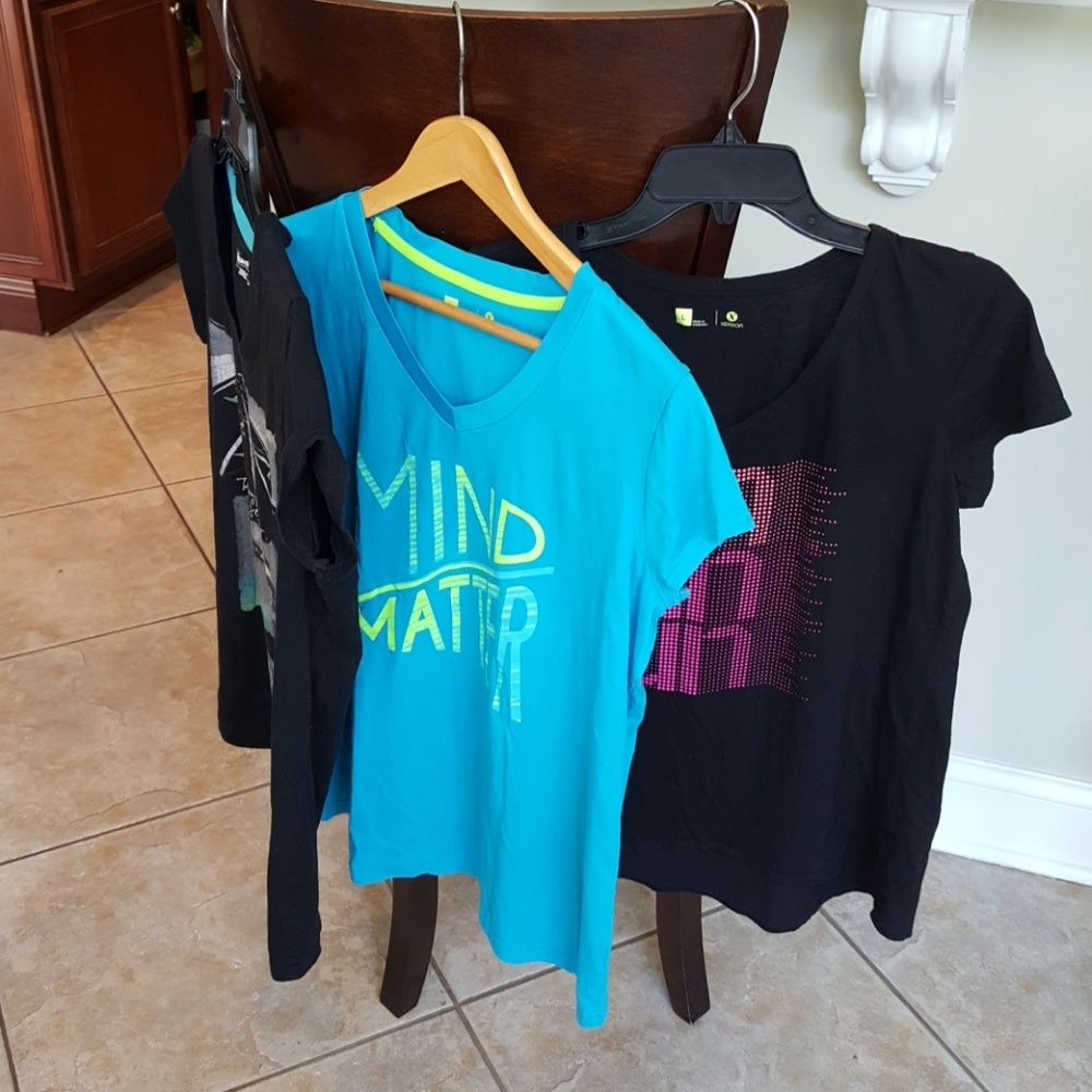 3 xersion exercise tees, great condition