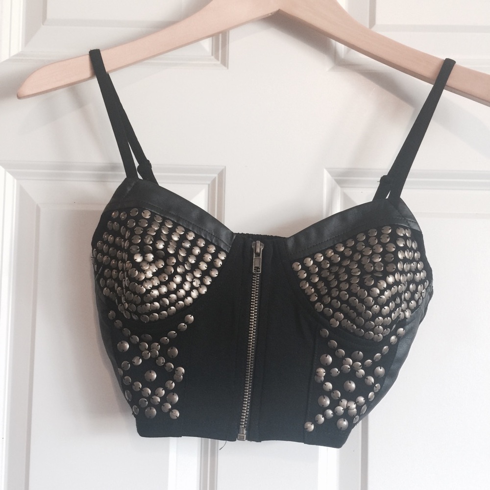 LUSH Faux Leather Crop Top