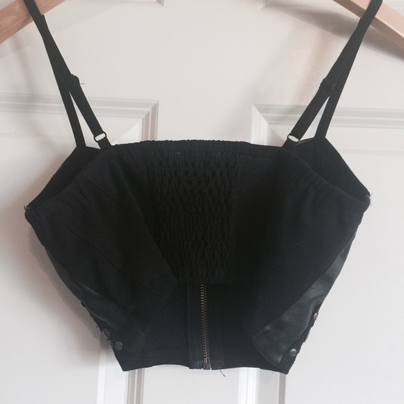 LUSH Faux Leather Crop Top - Picture 2 of 5