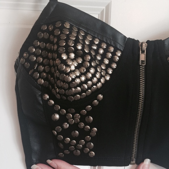 LUSH Faux Leather Crop Top - Picture 5 of 5