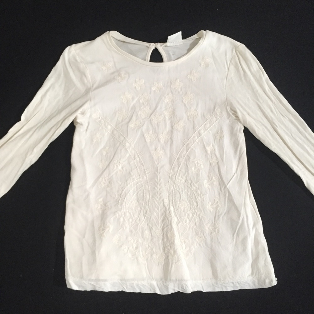 Mayoral Girl white embroidered long sleeve top