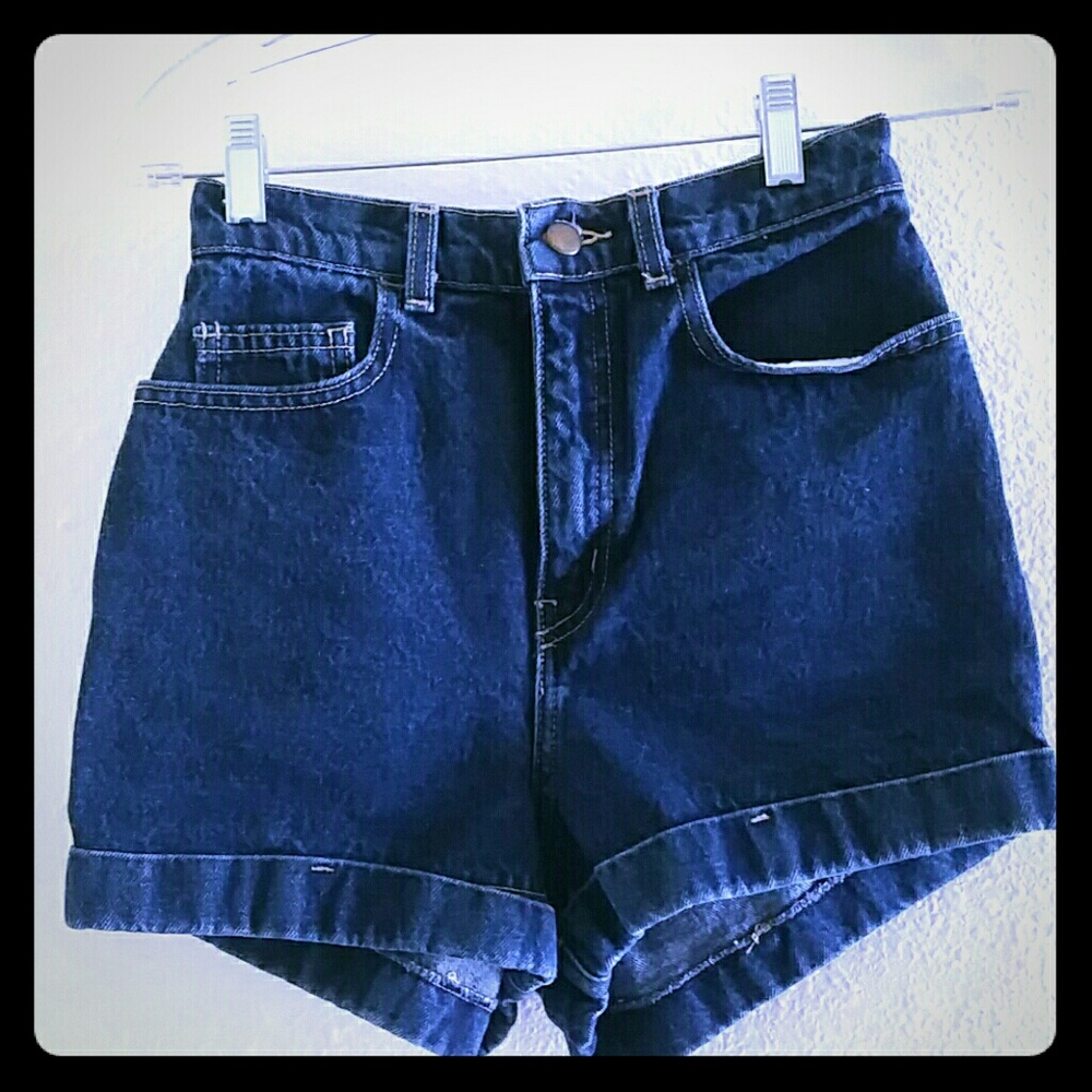 Dark washed american apparel high waisted shorts