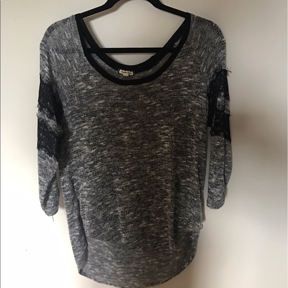 Eyelash lace detail sweater