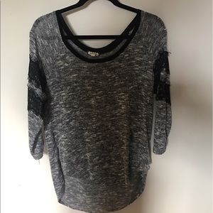 Eyelash lace detail sweater