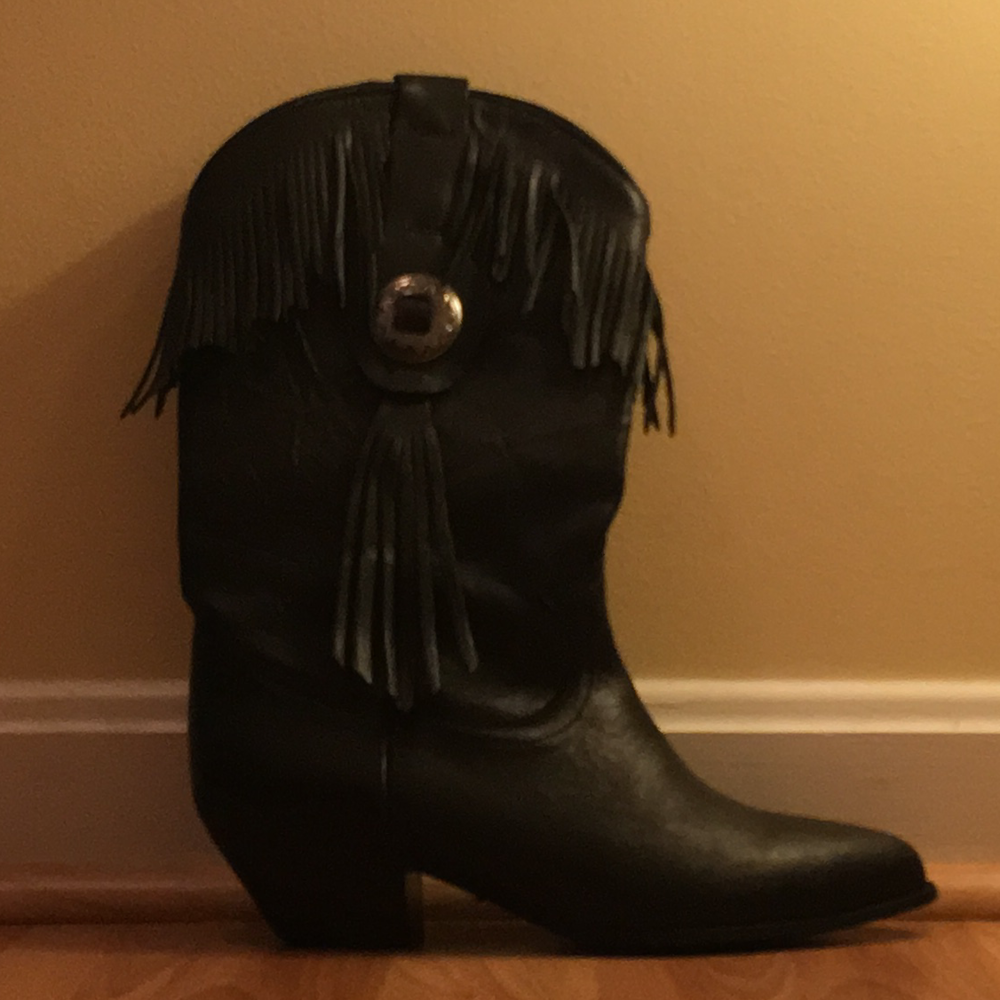 Vintage ACME Women's Leather Fringe Western Boot