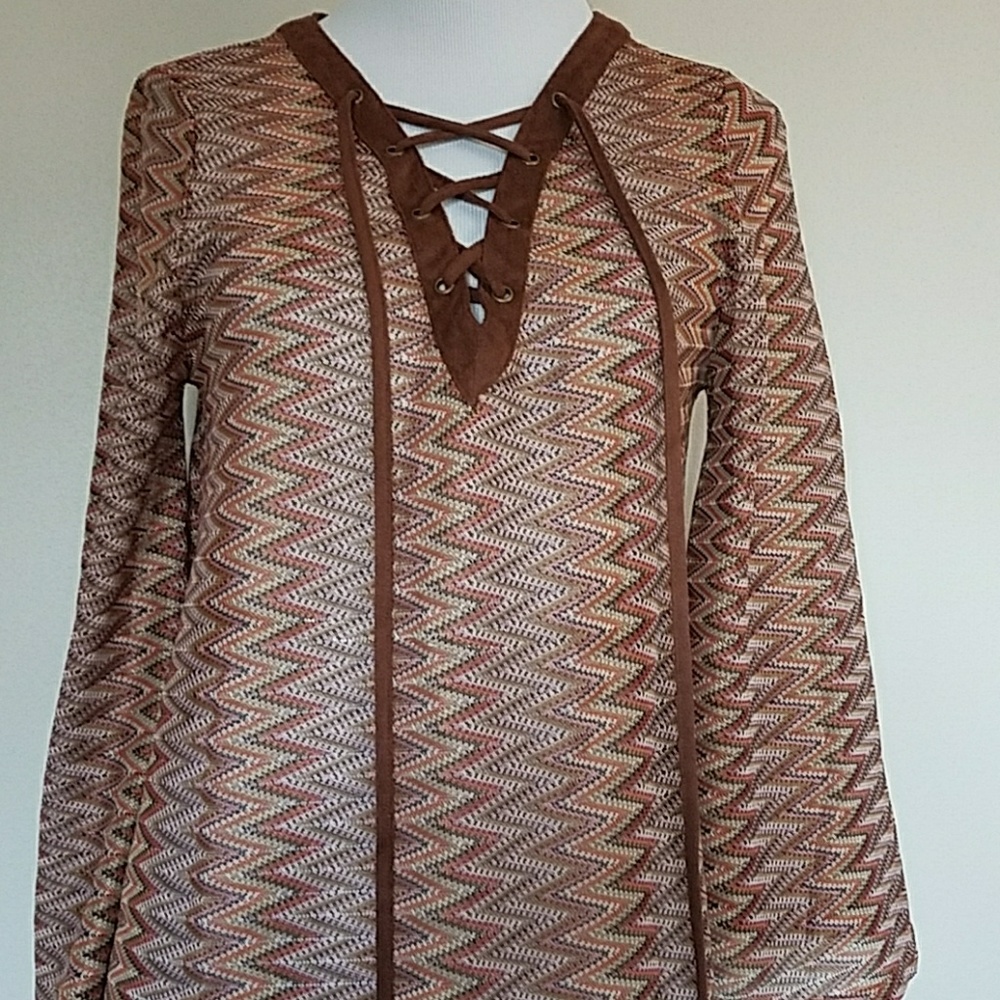 Umgee boho hippie bell sleeve blouse