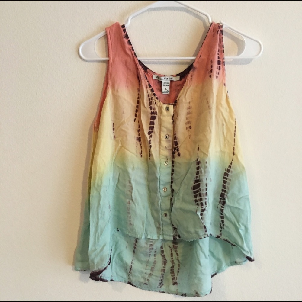 Rainbow tie dye loose sleeveless top!