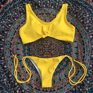 ribbed yellow bikini