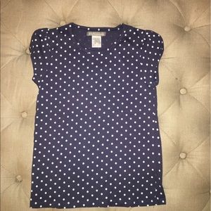 MOVING SALE - French blue & white dots tee size 10