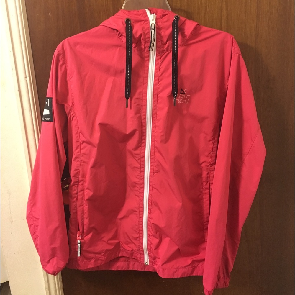 pink helly hansen windbreaker