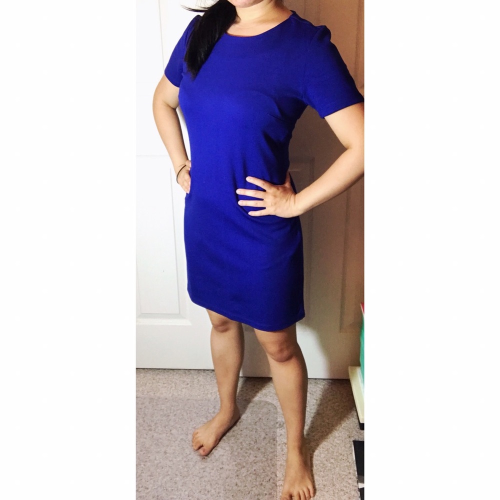 Blue short sleeve dress