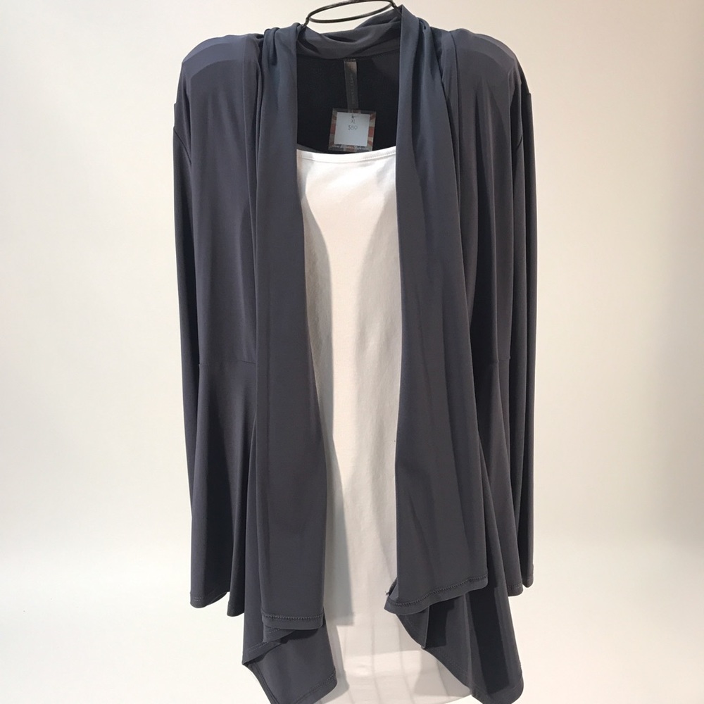 Grey Open Front Jacket - Picture 2 of 3
