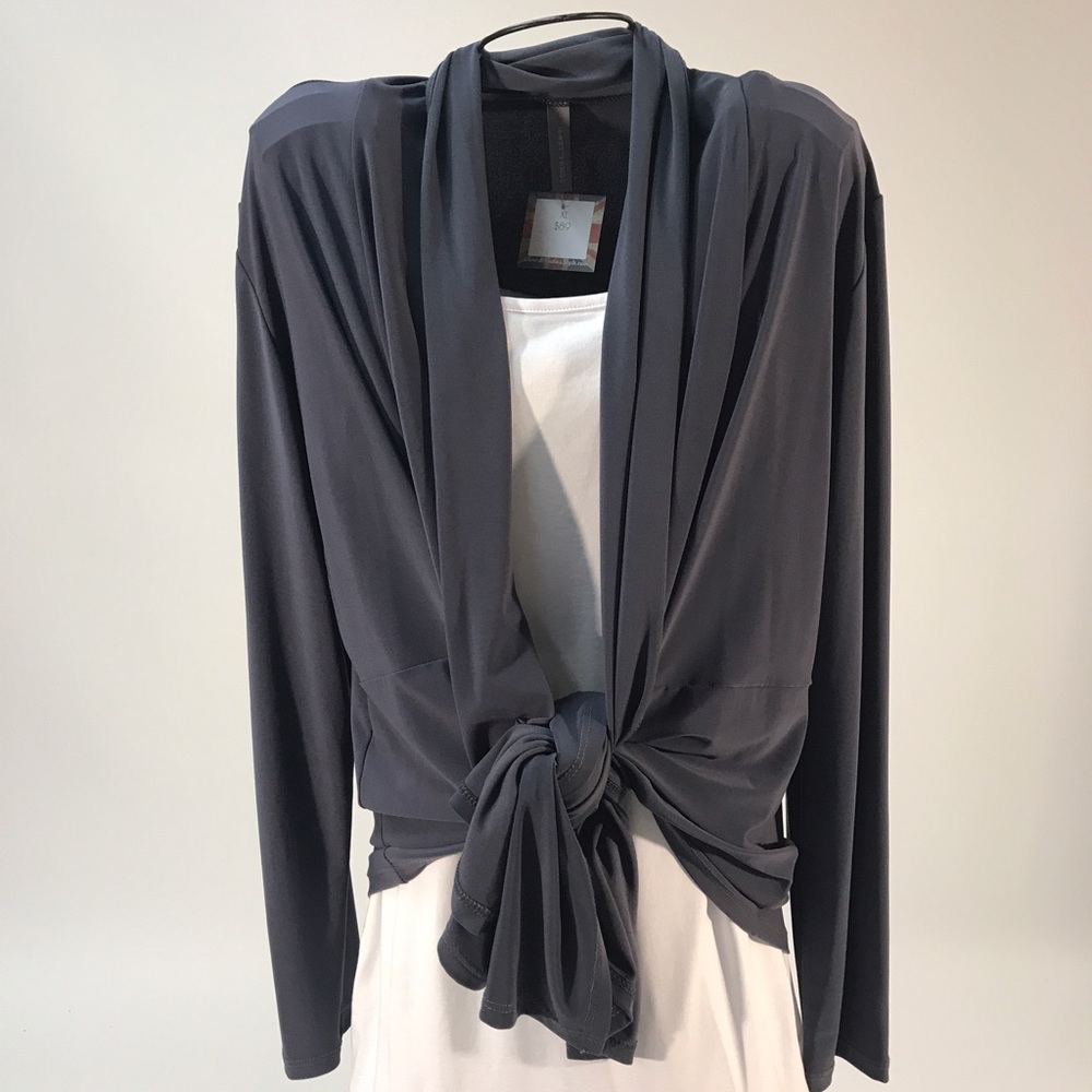 Grey Open Front Jacket - Picture 3 of 3