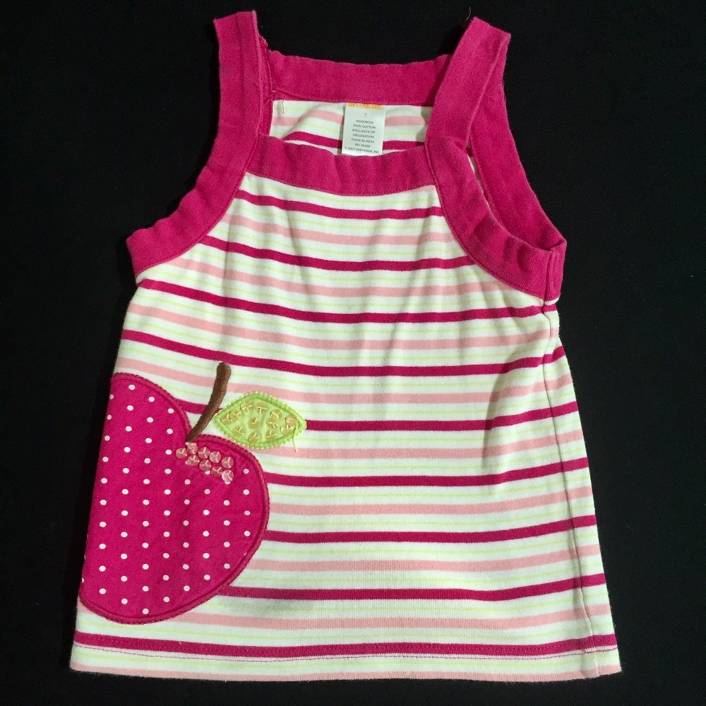 Gymboree back to school apple tank top, size 7