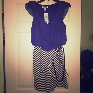 Speechless chiffron and striped dress