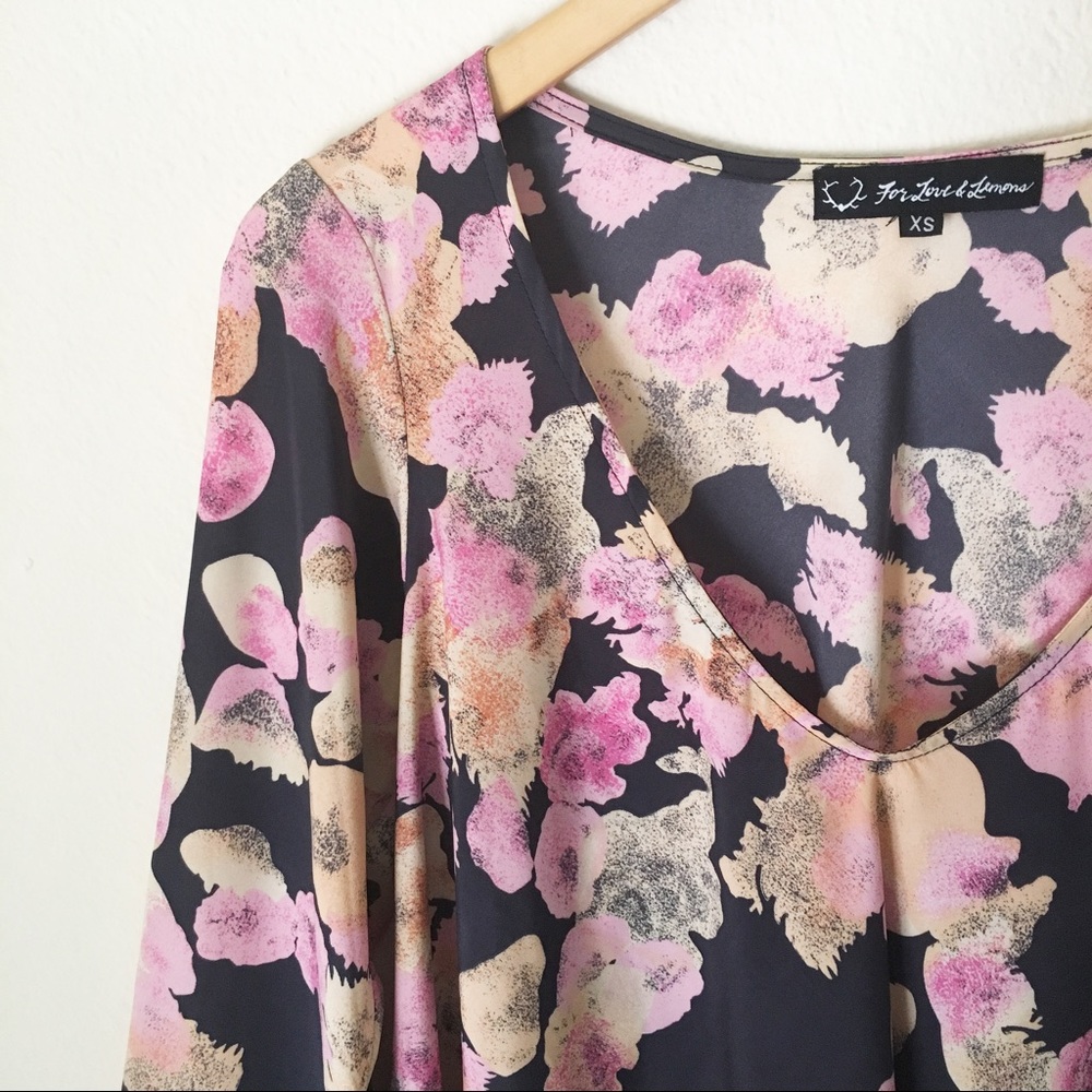 For Love &a Lemon Floral Bell Sleeves XS