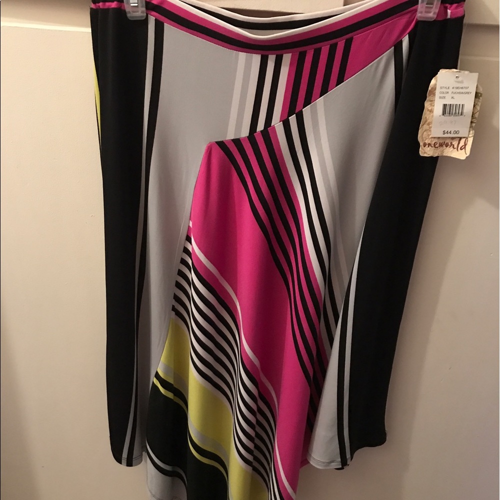 Asymmetrical skirt, multicolored