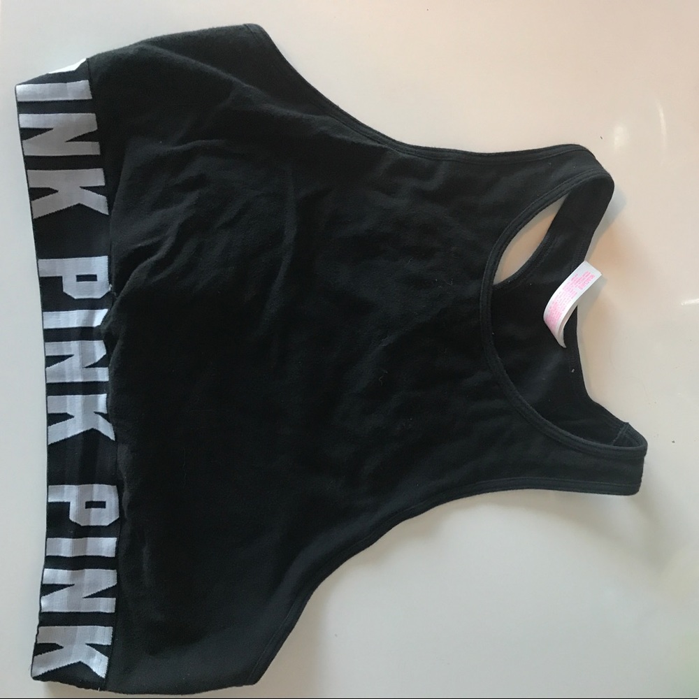 PINK high neck sports bra