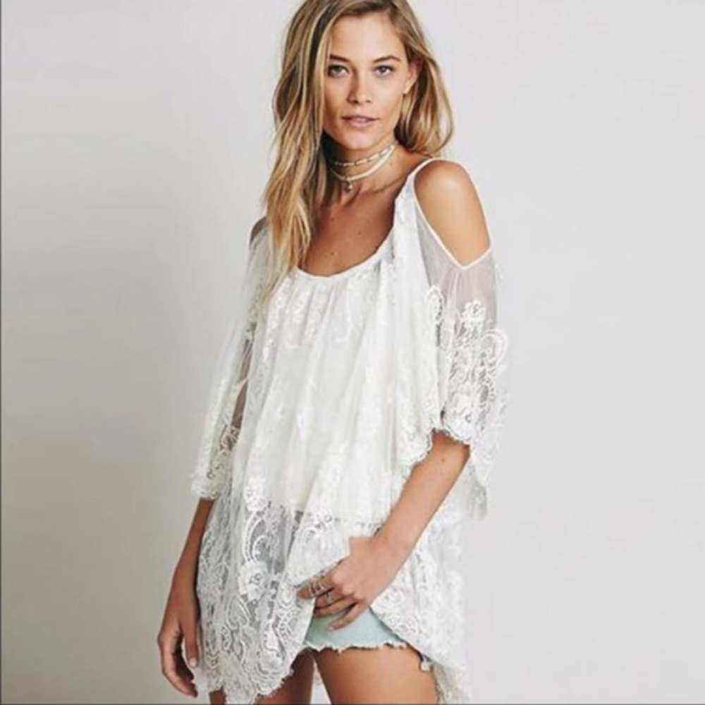 Sexy Summer Hippie Short Sheer Beach Dress-Black - Picture 3 of 6