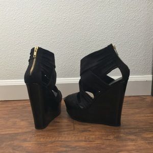 ASOS Black Strapped Wedges