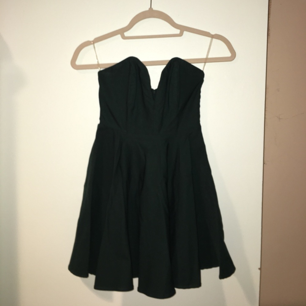 NASTY GAL Dark Green Sweetheart Dress